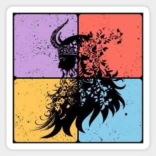 Viking Warrior Silhouette Norse Mythology Art Magnet